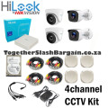 Hilook 1080P 4CH DVR and 2 x Dome and 2 x Bullet Cameras and 500gb HDD CCTV Kit
