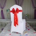 wedding chair tiebacks silk fabric elastic red bow knot chair cover decorations for different chairs