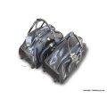 Set of 2 High Quality PU Leather Duffle Luggage Bags with Roller Wheels- Choose from Black or Brown