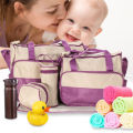 5 PC Set Baby Changing Diaper Nappy Mother Handbag multifunctional Bags - Assorted Color