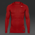Original Mens Nike Pro Compression Long Sleeve Top - University red/white 703088-657 - XL