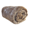 New Arrivals Super Soft 3 PLY Heavy Quality Mink & Embossed Blanket - Brown