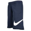 Original Mens Nike Club SHORTS Training SWEAT Exploded Swoosh 826432 475 Dark BLUE Size Medium