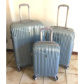 Set of 3 Suitcases Travel Trolley Luggage ABS Universal Wheels - Light Blue Color