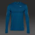 Original Mens Nike Dry Fit Long sleeved Running Top blue 833585 457 Size Large