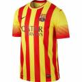 Original Mens Nike FC BARCELONA '14 AWAY SOCCER JERSEY (RED/YELLOW) 532823 703 Size XL