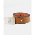 Original Mens Polo LEONARDO LEATHER BELT TAN Color - Size up to 44 in /112cm