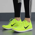 Original Women's Nike FREE RN FLYKNIT MS Volt / Black-White 842546 700 Size UK 4.5 (SA 4.5)