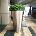 BRUSHED STAINLESS STEEL TAPERED Round Cone PLANTER (90 cm) - Almost a Meter