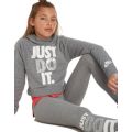 Original Nike GIRL's Just Do It Cropped Hoodie Grey AQ6371 091 Size Medium