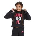 Original Nike GIRL's Just Do It Cropped Hoodie Black AQ6371 010 Size Large
