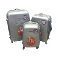 3pcs Suitcases Travel Trolley Luggage ABS Universal Wheels - Silver Color