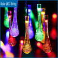 Solar Multicolor String Lights 20 LED Decorative Lighting Crystal Water Drop for Garden Patio
