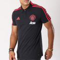 Original Mens adidas Manchester United Polo Shirt Black DP2278 Official Licensed Product Size Medium