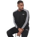 Original Men's adidas 3 Stripes Crew Fit Sweatshirt Black CK7636 Size Extra Large