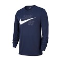 Original Mens NIKE SB Backwards Navy Blue Long Sleeve T-Shirt CI7572 451 Size Large
