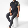 Original Men's adidas Real Madrid 2019-20 Polo Shirt Black Official Licensed DX7857 Size Large