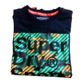 Original Men's SuperDry Sport Tee Shirt Navy Blue/ Green Size Medium