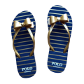 Original Women's POLO Summer Flip Flops Navy /Gold Stripes Size UK 6 (SA 6)