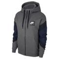 Original Mens Nike Air Hoodie Full Zip Fleece Warm Grey/ Black/ Navy CD9222 071 Size Large