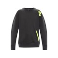 Original Mens Nike Sportswear French Terry Crew Dark Smoke Grey/Volt CT9762 070 Size Medium