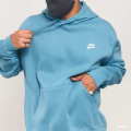 Nike Men's Sportswear Club Hoodie Fleece Cerulean/ White (STD FIT) BV2654 424 Size Large