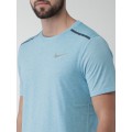 NIKE Men's Running Dri-FIT Tee Rise 365 Perforated Mélange Blue AT3929 301 Size XL