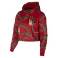 Nike Women's Crop Top Red Pullover Hoodie CJ6305 657 Size Medium