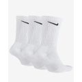 NIKE Unisex Everyday Cushioned Training Crew Socks (3 Pairs) White SX7664 100 Size UK 8-11