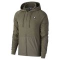 Nike Men's Sportswear Full Zip Hoodie Cargo Khaki (Standard Fit) CI9584 325 Size Medium