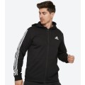 adidas Men's MUST HAVES 3-STRIPES FRENCH TERRY HOODIE Black DT9896 Size Medium