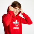 adidas Men`s TREFOIL HOODIE Lush Red FM3783 Size Large