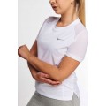 NIKE Women`s Short Sleeve DRI-FIT Miler Crew Running Top White AT4196 100 Size Medium