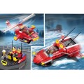 Fire Rescue Enlighten Water Spray Fire Boat Model DIY Assembled Building Blocks