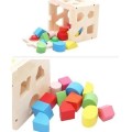 Wooden Cube Puzzle Toy Kids Intelligence Box Learning Educational Game