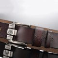 JEEP Genuine Leather For Men High Quality BROWN Buckle Jeans Belt