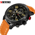 CURREN Quartz Water Resistance Men Leather Strap Army Military Sports Watch