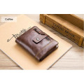 BULL CAPTAIN wallet men genuine leather vertical card package buckle (COFFEE) (QB04)