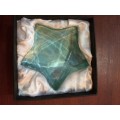 SIGNED ROSENTHAL BLUE GLASS STAR IN BOX