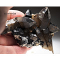 Aegerine, Smokey Quartz Crystal Cluster, A-Feldspar - Mount Malosa, Malawi