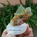 Fluorite Riemvasmaak mounted on a stand, 5.5cm, gemmy lime green, Northern Cape, South Africa