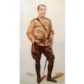 Four Boer War era Military Vanity Fair Lithographs c 1890s Framed