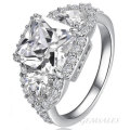 4ct Sim Diamond CZ Ring With Accents ELEGANTLY STYLED -  SIZE  8  -  Q  -  57mm