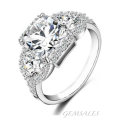 4ct Sim Diamond CZ Ring With Accents ELEGANTLY STYLED *S925* -  SIZE  8  -  Q  -  57mm