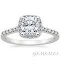 2.0ct  Simulated Diamond CZ Halo Setting  #18KGP#  SIZE  8.25