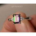 EXQUISITE MYSTIC TOPAZ CZ WITH INLAY  *S925*    SIZES   8   /   9   /   10   AVAILABLE