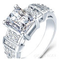 3ct EMERALD CUT  CZ DESIGNER RING  S925   *EXCUISITE*     SIZES    6   /   6.75   AVAILABLE