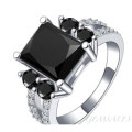 SPECTACULAR 3ct BLACK EMERALD CZ  *S925*   SIZES     6   /   7   /   8   /   9      AVAILABLE