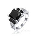 SPECTACULAR 3ct BLACK EMERALD CZ  *S925*   SIZES     6   /   7   AVAILABLE