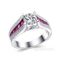 2ct Cr Diamond CZ RUBY INLAY *S925*    SIZES   7.5  /  8.75  /  9  /  10   AVAILABLE